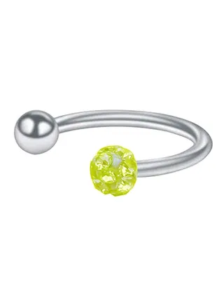 Stone Studded Circular Barbell Nose Ring 
