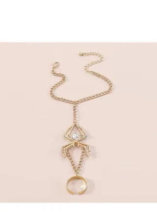 Hand Chain and Ring, Spider Bracelet for Women Finger Ring Bracelet Hand Harness Bracelets Spider Hand Jewelry for Party, 2 Pcs 