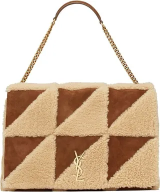 Jamie panelled shearling shoulder bag