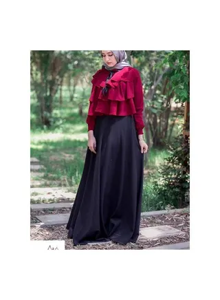 Casual Colour Blocked Maxi Dresses Red-Black 