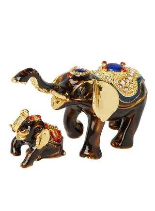 Decorative Elephant With Baby Jewellery Box 