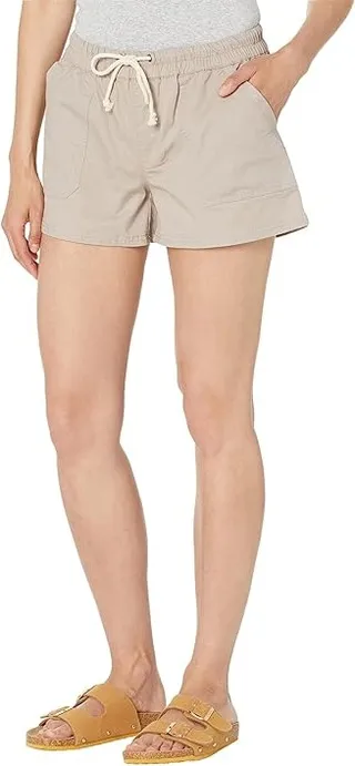 PACT Woven Drawstring Shorts (Oyster) Women's Casual Pants