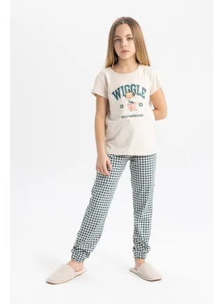 Girl Regular Fit Short Sleeve Knitted Pyjamas - 2 Pieces 