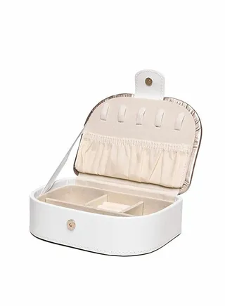 Small Jewellery Organizer Case Travel Box PU Leather Portable Storage for Rings, Earring, Necklaces- Great Gift Girl Women 