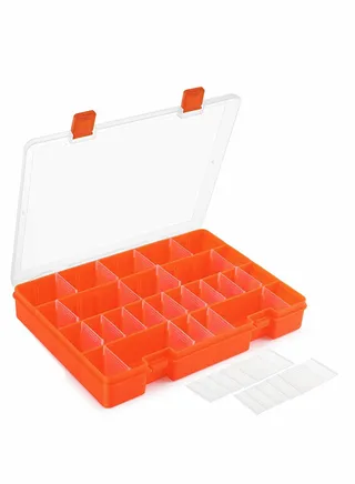 Plastic Compartment Container, Bead Storage Organizer Box Case with Adjustable Removable Dividers for Jewelry Craft Tackles Tools, 36 Compartments Storage Box (1PCS) 