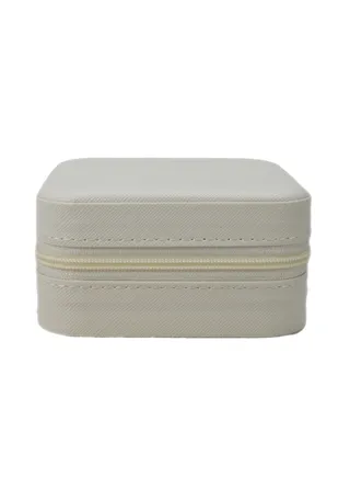 Jewellery Holder Case Mini Jewellery Box Travel Jewellery Box Double Layer Portable Jewellery Box For Necklace Earring Rings Small Jewellery Box For Women Leather Ring Organizer Case Storage - White 