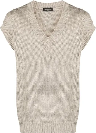 V-neck knitted sweater vest