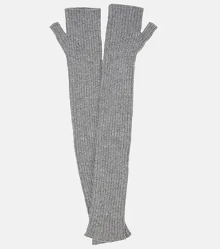 Fingerless cashmere gloves