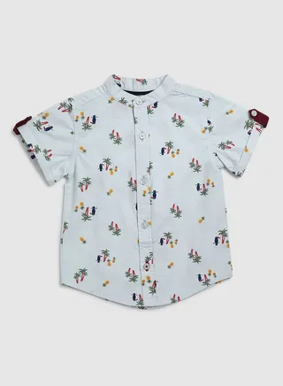 Baby Boys Collared Neck Short Sleeve Shirt Multicolour 