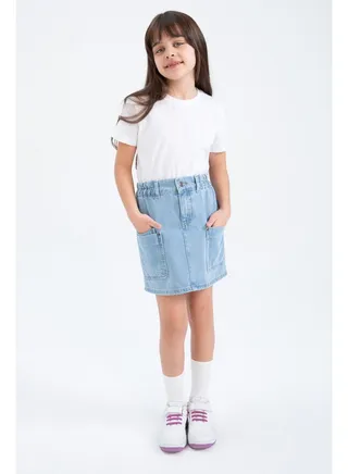 Girl Relax Fit Denim Skirt 