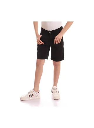 Casual Plain Basic Mid-Rise Shorts Black 