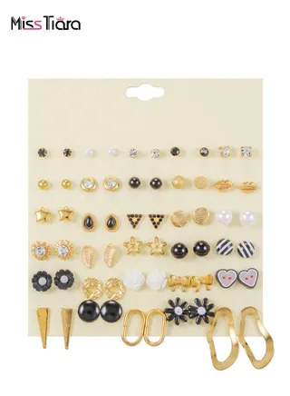 30Pairs Earrings Set for Girls Cute Earring Jewelry Gifts for Girls Kids Women 