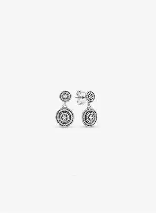 Pandora Timeless Women's Fashion Versatile Classic Cubic Zirconia 925 Silver Elegant Shining Earstuds Pendant Gift 290688CZ 