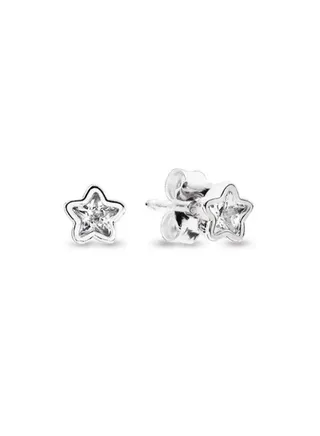 Pandora Moments Women's Fashion Versatile Classic Cubic Zirconia 925 Silver Sparkling Star Pendant Earrings Gift 290597CZ 
