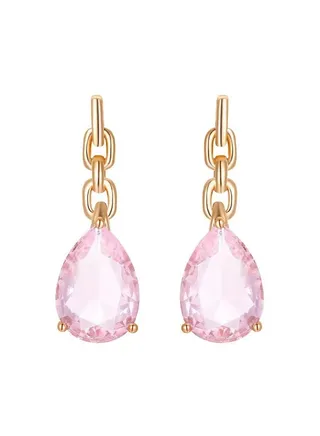 Synthetic Stone Pink Dangle Earrings for Women Fashion Jewelry Party 