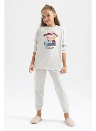 Girl Regular Fit Long Sleeve Knitted Pyjamas - 2 Pieces 