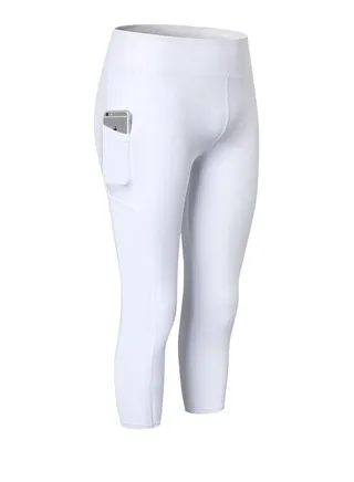 Women Quick Dry Breathable Elastic Trousers White 