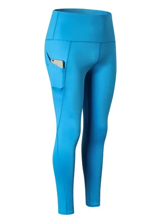 Women Quick Dry Breathable Elastic Trousers Blue 