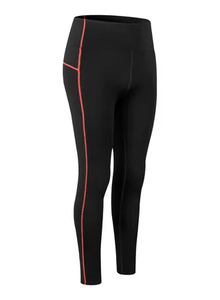 Women Quick Dry Breathable Elastic Trousers Black/Red 