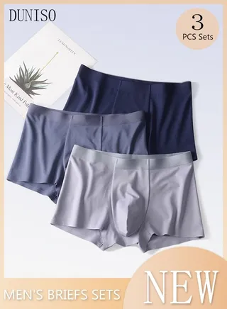 3 Packs Men's Briefs Set Cotton Underwear  Breathable and Comfortable Underpants with High Elastic Waistband Boxer Briefs for Teenager Multi-Colors Available Briefs 