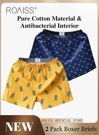 2 Pack Men Arrow Pants Men Cotton Loose Boxer Briefs Men Casual Furniture Comfort Cotton Briefs Large Size Men Briefs 