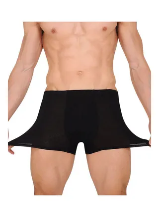 Breathable Men Boxer Underwear Black 