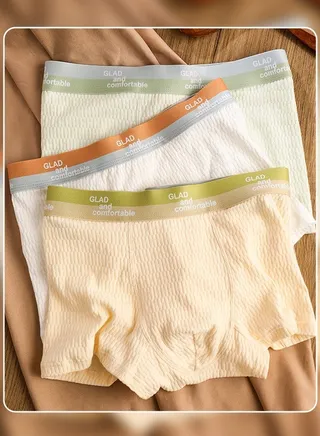 Set of 3 Men's 95% Cotton Original Design Boxer Shorts Breathable Friendly Skin Underwear Summer Seamless Medium Waist Briefs Multicolour 