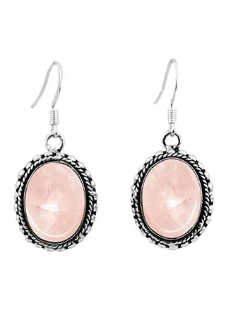 925 Sterling Silver Quartz Studded Dangle Earrings 