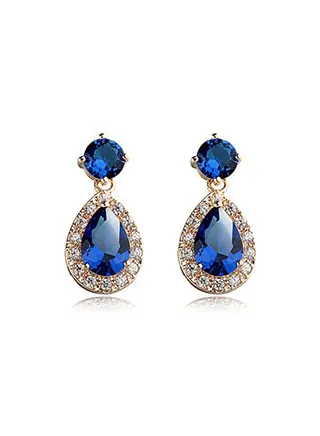 Teardrop & Round Shaped Alloy Dangle Earrings 