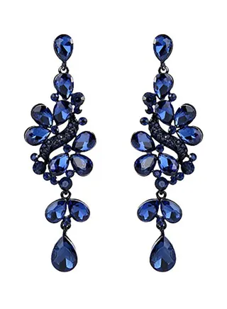 Victorian Style Cluster Teardrop Leaves Dangle Earrings 