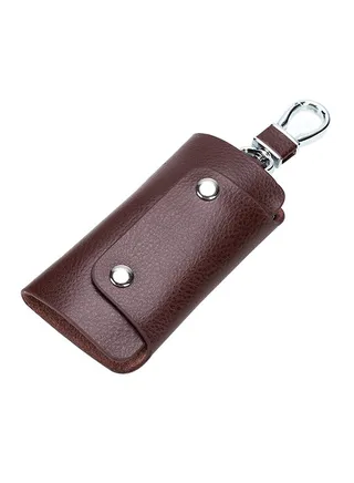 Leather Keychain Holder Brown 