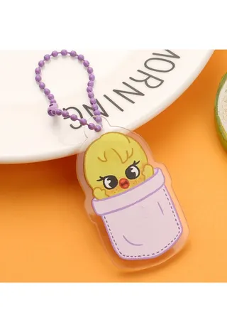 Stray Kids Reversible Printed Bead Keychain Clear Acrylic Pendant 