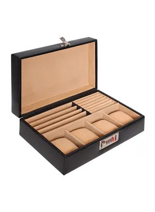 unisex 4-Grid Leather Multipurpose Box 