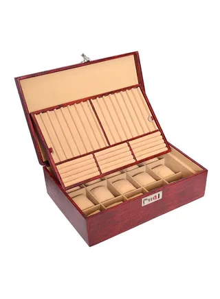 unisex 18-Grid Leather Multipurpose Box 