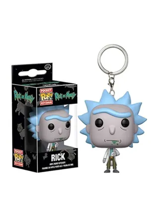 Rick And Morty Pendant Key Ring Grey/Blue/White 