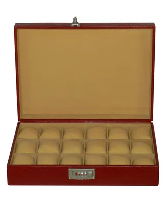 Laveri Watch Box for Men Women (18 Slots), Premium  Leather Watch Case  Organizer Removable Pillow 