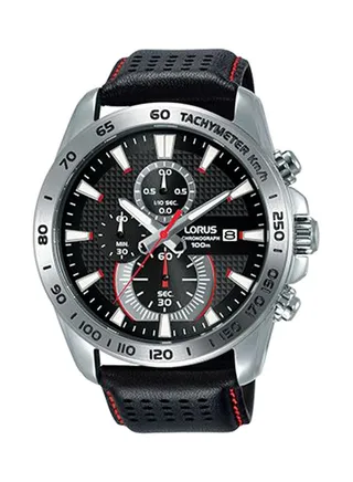 men Leather Analog Watch RM393DX9 