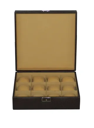 Laveri Watch Box for Men Women (12 Slots), Premium  Leather Watch Case  Organizer with Lock, Removable Pillow 