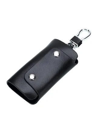 Leather Keychain Holder Black 
