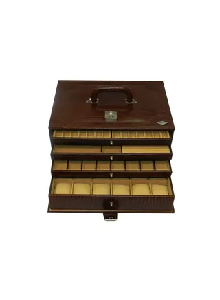 Laveri Watch Box for Men Women (18 Watches , Pens , Rings Slots), Premium  Leather Watch Case  Organizer with Crystal Glass Top, Removable Pillow 