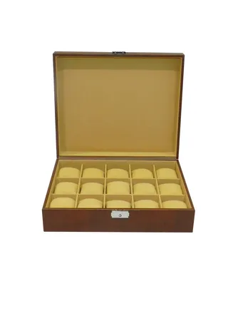 Laveri Watch Box  for Men Women (15 Slots), Premium PU Leather Watch Display Case Box Organizer with Removable Pillow 
