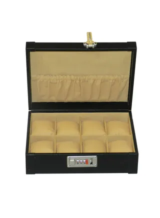 Laveri Watch Box  for Men Women (08 Slots), Premium PU Leather Watch Display Case Box Organizer with Removable Pillow 
