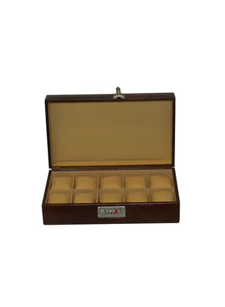Laveri Watch Box for Men Women (10 Slots), Premium  Leather Watch Case  Organizer with Removable Pillow 
