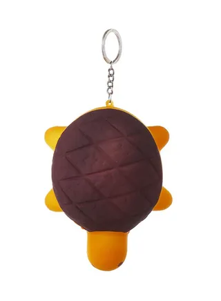 Stylish Leather Key Ring Brown/Yellow 