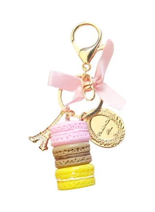 Lovely Macarons Key Chain Tassel Type Ring Bag Car Pendant Pink/Yellow/Gold 