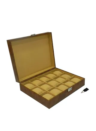 Designer Faux Leather Watch Box 