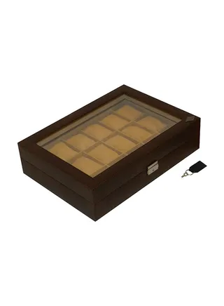 18 Grid Designer Faux Leather Watch Box 