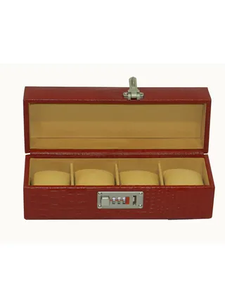 Laveri Watch Box for Men Women (04 Slots), Premium  Leather Watch Case  Organizer with Removable Pillow 