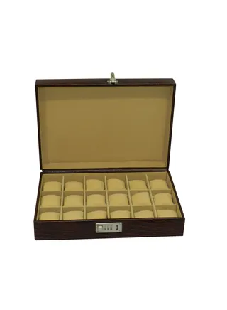 Laveri Watch Box for Men Women (18 Slots), Premium  Leather Watch Case  Organizer Removable Pillow 