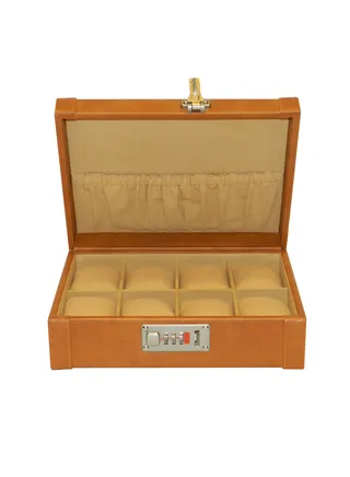 Laveri Watch Box  for Men Women (08 Slots), Premium PU Leather Watch Display Case Box Organizer with Removable Pillow 